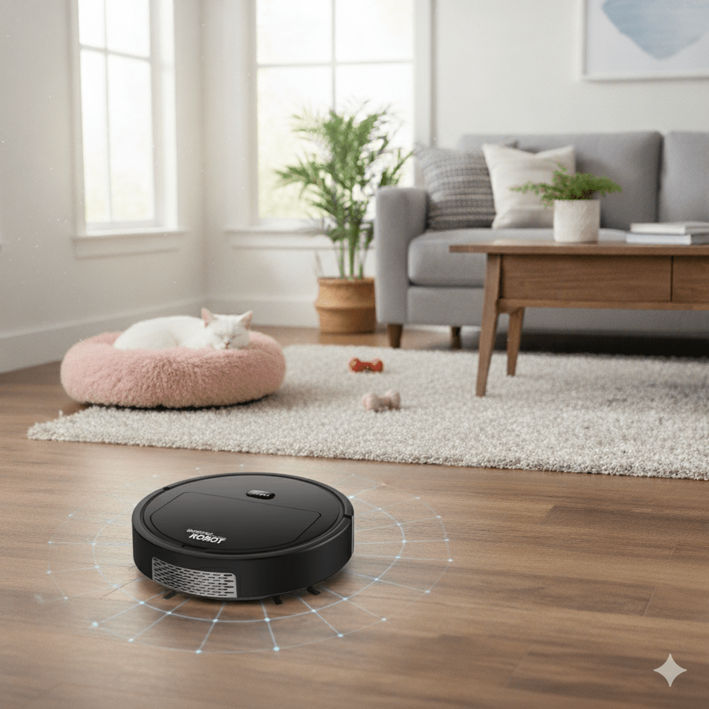 Smart Robot Vacuum Cleaner with Ultra-Quiet Operation and HEPA Filtration