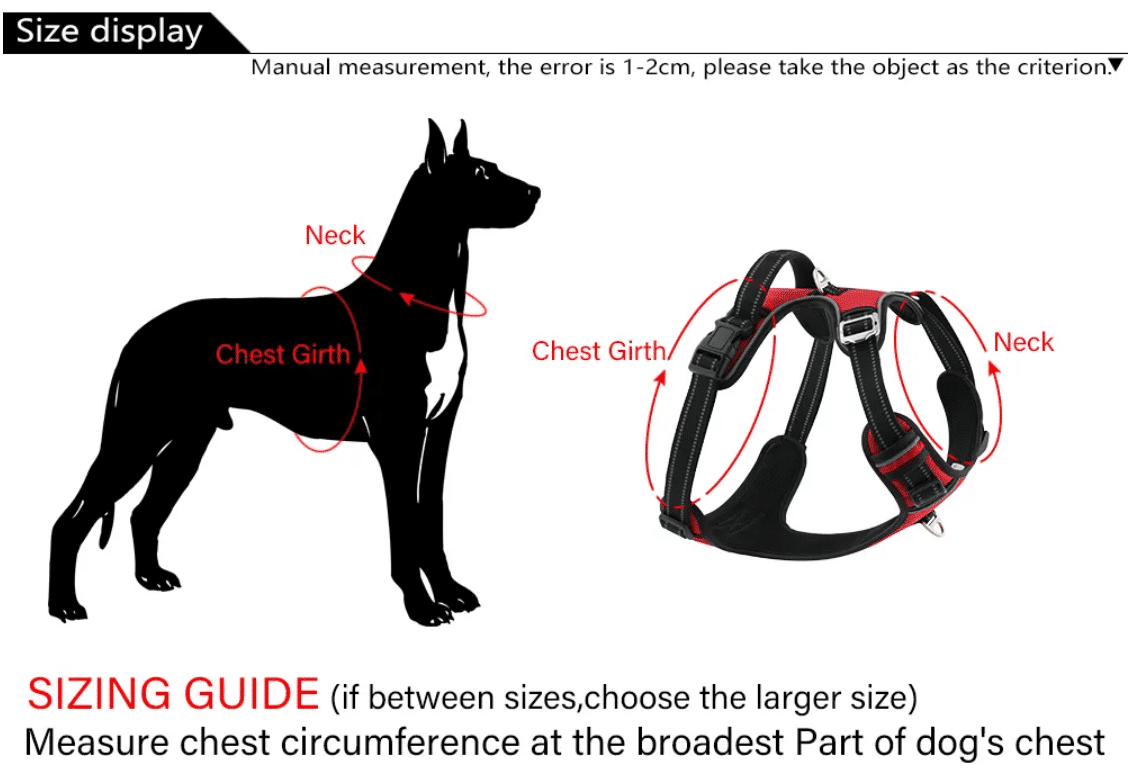 Soft Reflective Dog Harness - Durable & Waterproof - Red, Black, or Blue