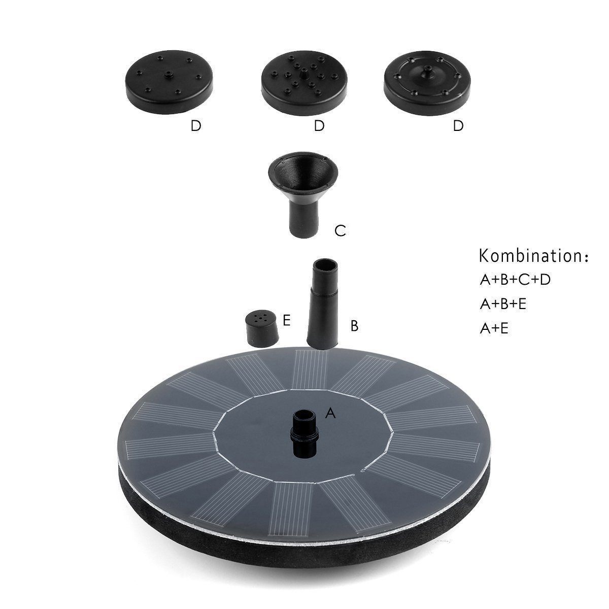 Solar Fountain Pump for Pond, Bird Bath, or Garden Decoration