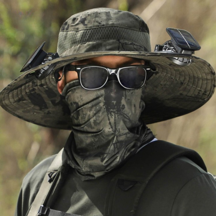 Solar Hat with Fan and UV Protection