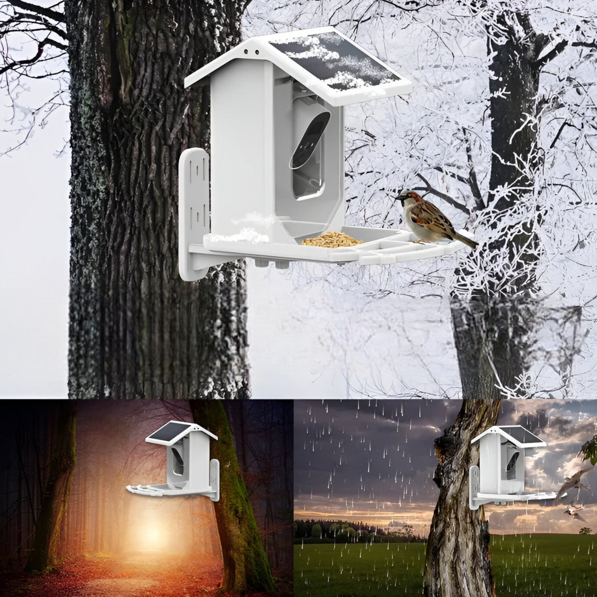 Solar-Powered Smart Bird Feeder with 1080P HD Camera, AI Bird Recognition and Wi-Fi