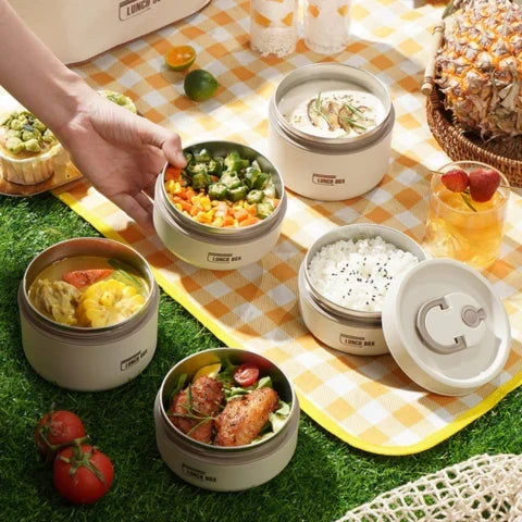 Stackable Stainless Steel Lunch Box Set - Leakproof & Keeps Meals Warm