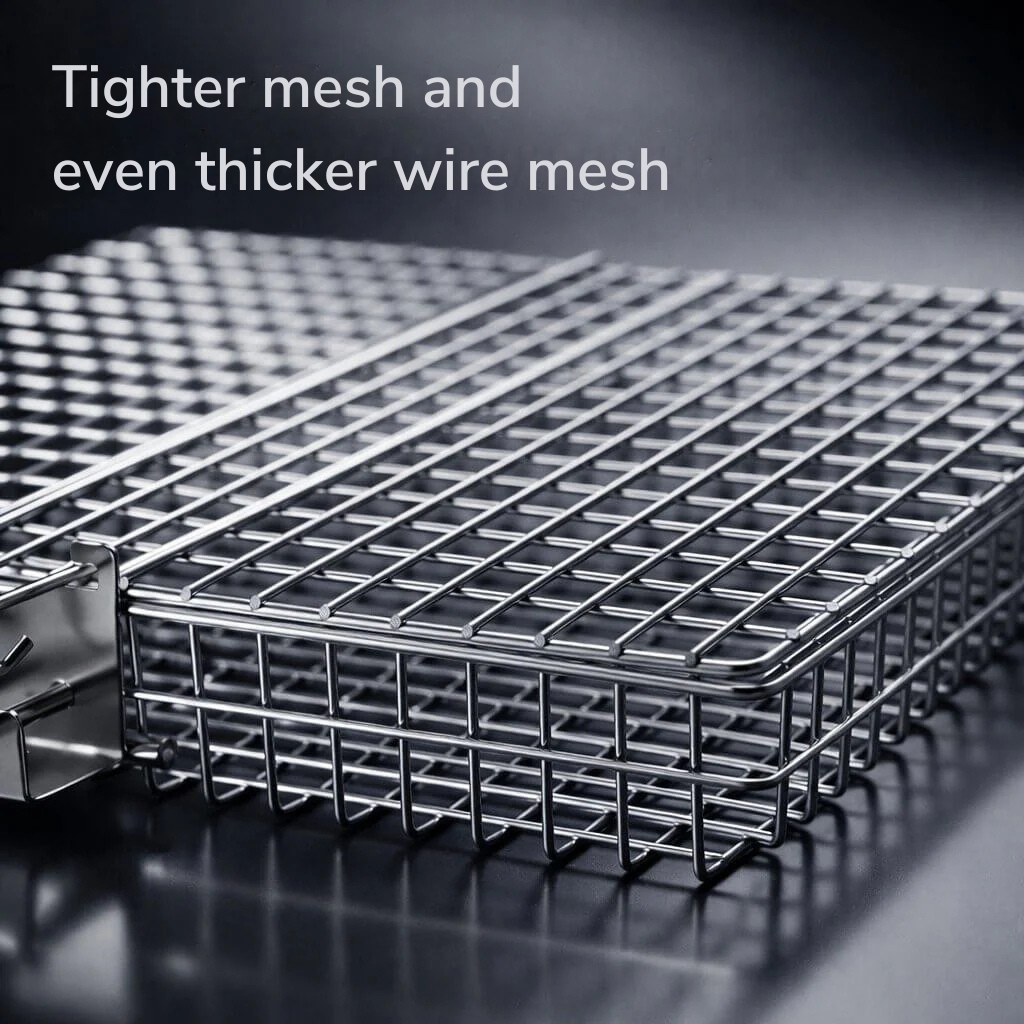 Stainless Steel BBQ Grilling Basket with Even Heat Distribution