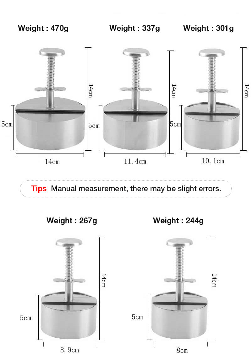 Stainless Steel Burger Press for Homemade Patties