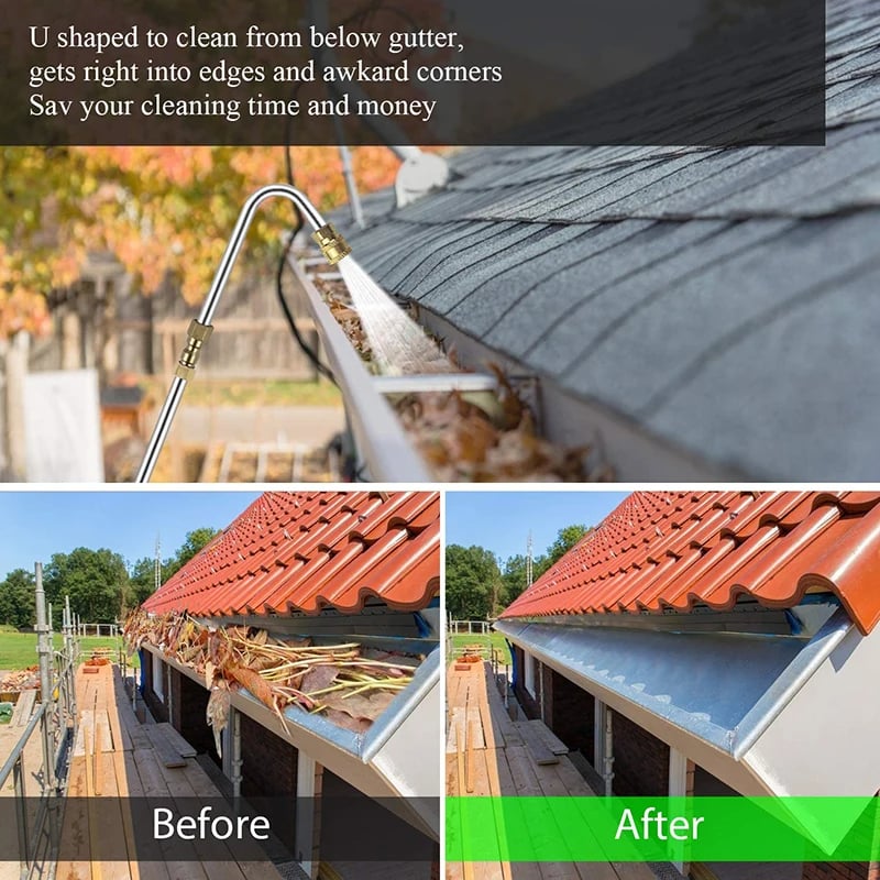 Telescopic Pressure Washer Extension Wand for Gutter Cleaning