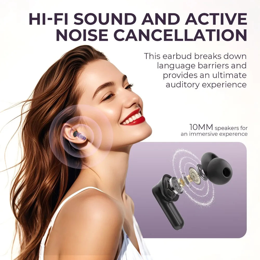 Touchscreen Noise-Cancelling Translator Earbuds