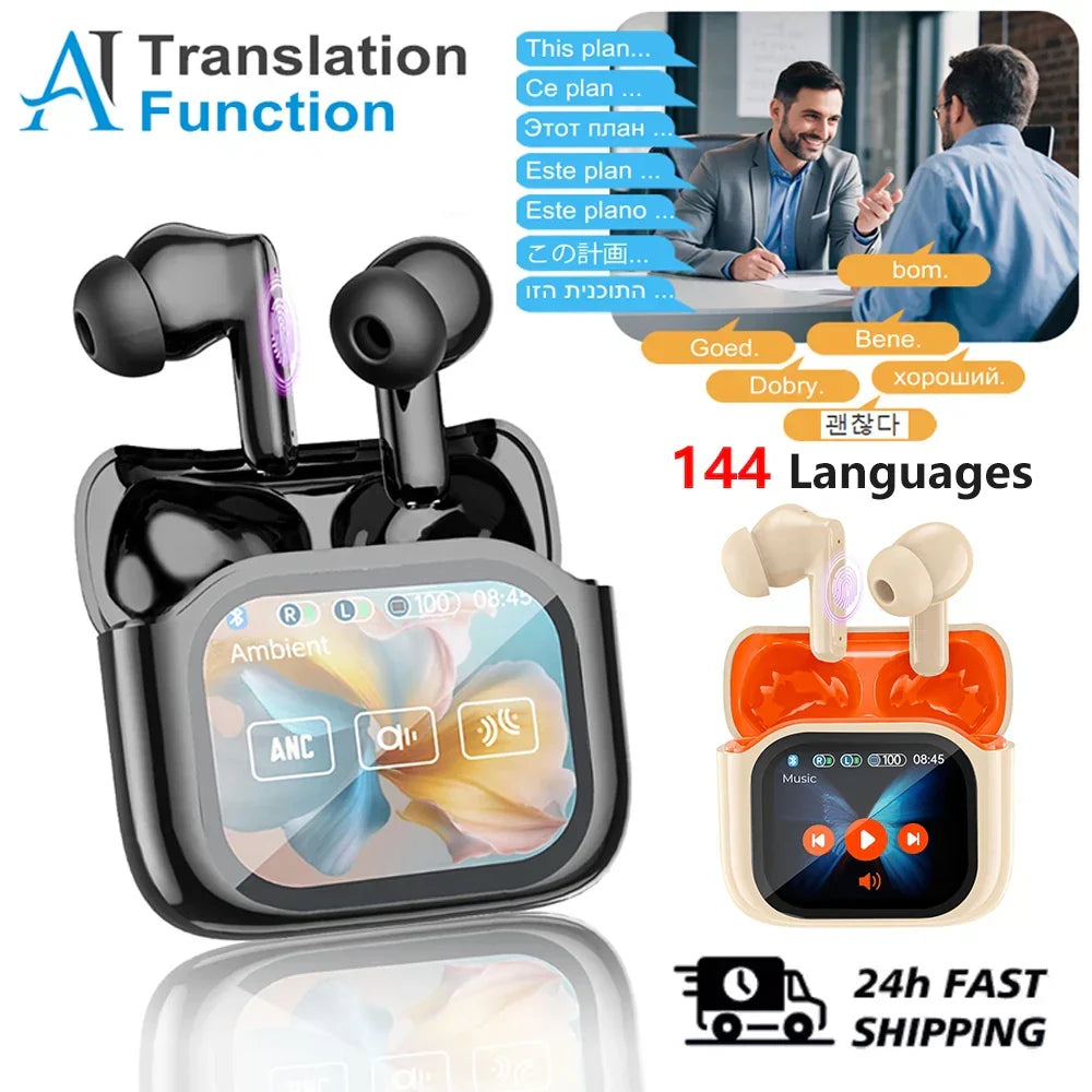 Touchscreen Noise-Cancelling Translator Earbuds