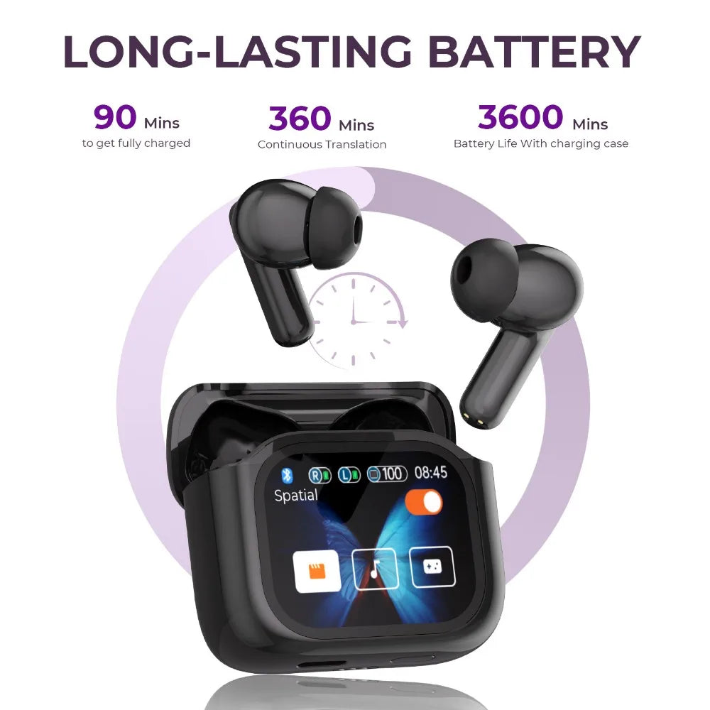 Touchscreen Noise-Cancelling Translator Earbuds