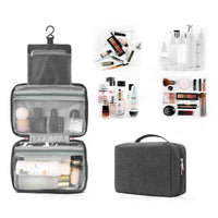Travel Toiletry Bag with Hook and Multiple Compartments