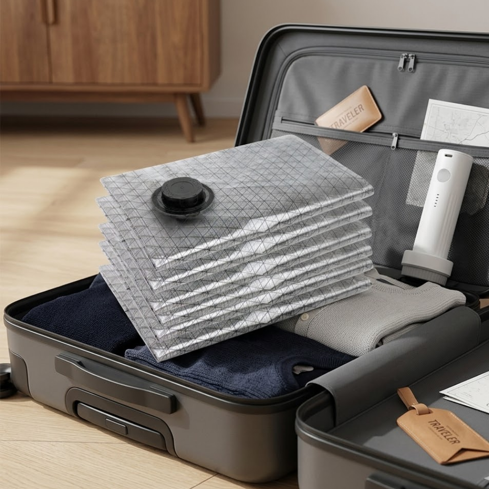 Travel Vacuum Storage Bag Set with Cordless Pump