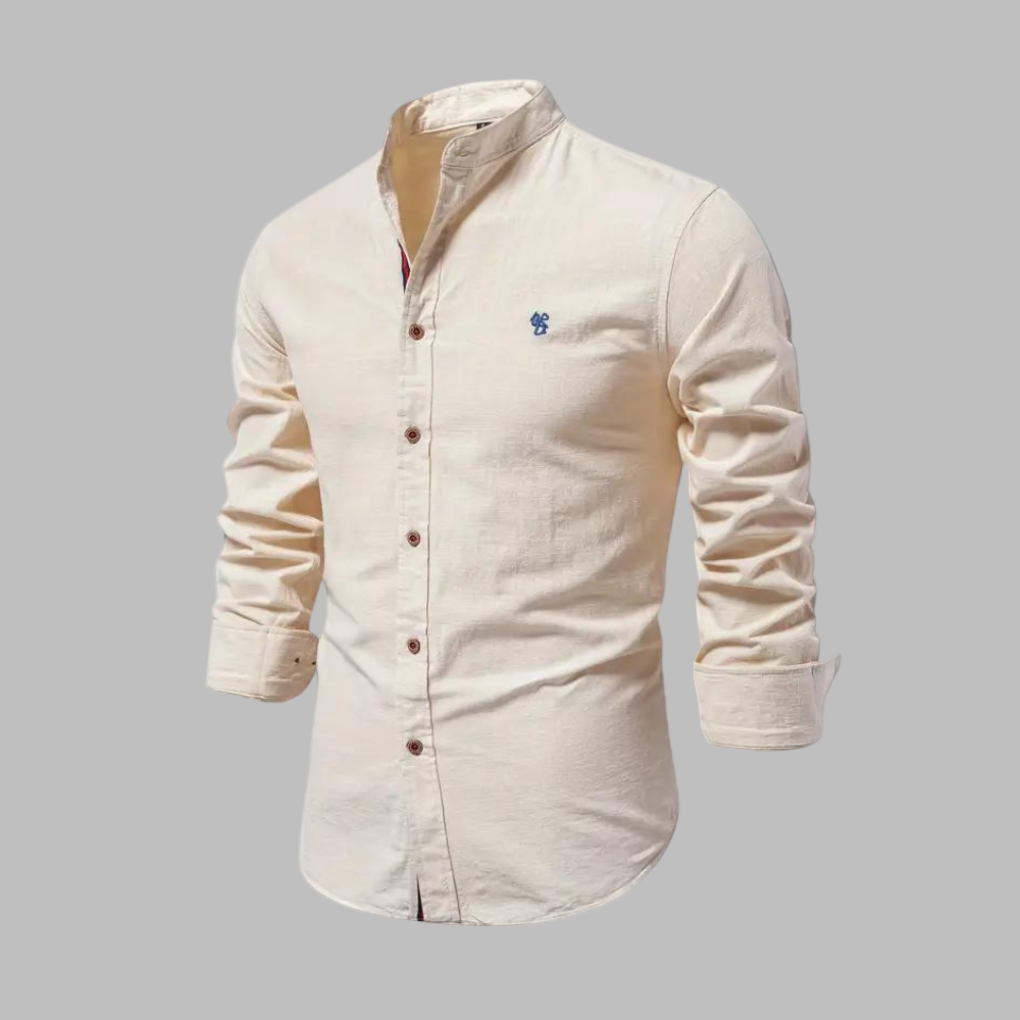 Trendy Men's Long-Sleeve Polo Shirt