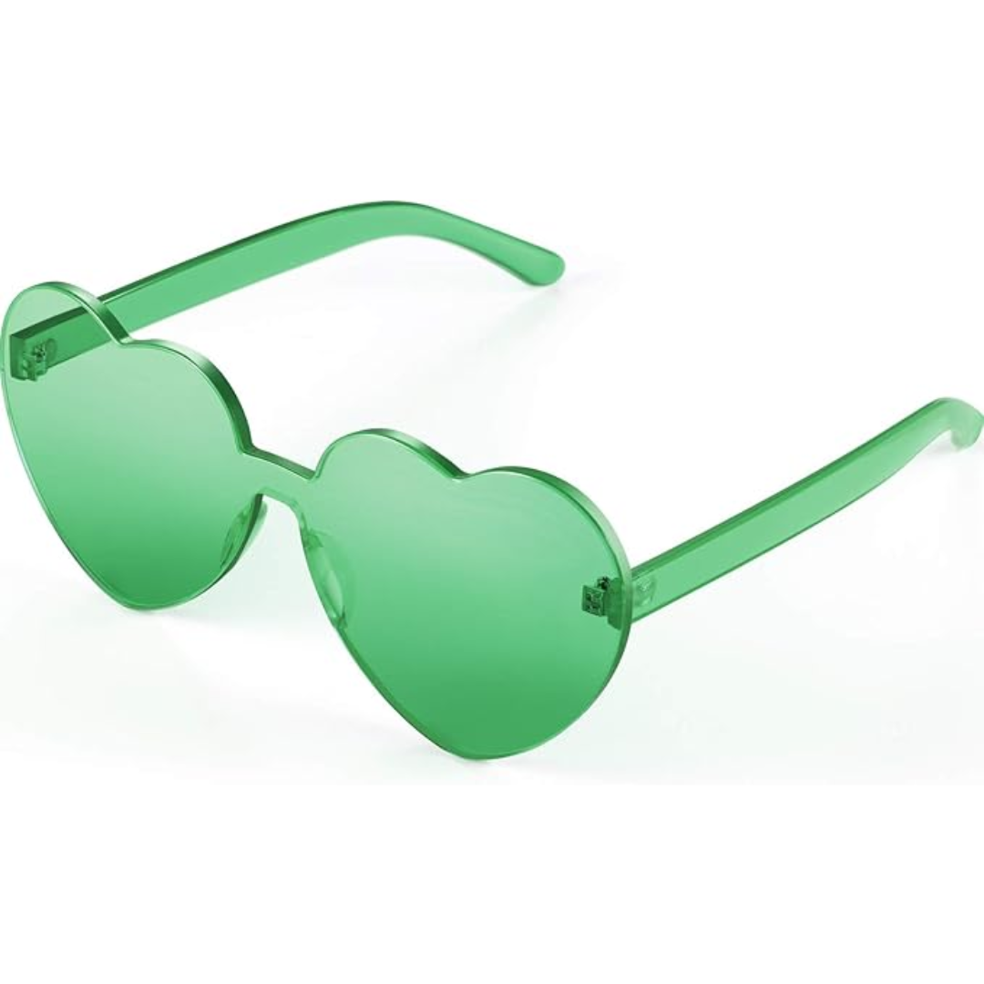 Trendy Rimless Heart Sunglasses with Transparent Look