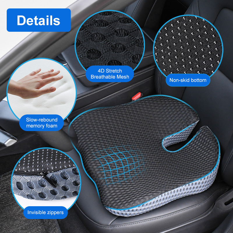 Triangular Memory Foam Seat Cushion | Breathable & Pressure-Relieving | For Car & Office
