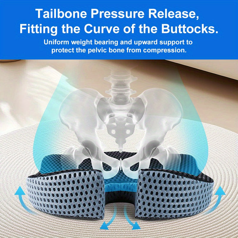 Triangular Memory Foam Seat Cushion | Breathable & Pressure-Relieving | For Car & Office