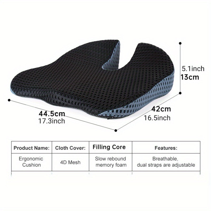 Triangular Memory Foam Seat Cushion | Breathable & Pressure-Relieving | For Car & Office