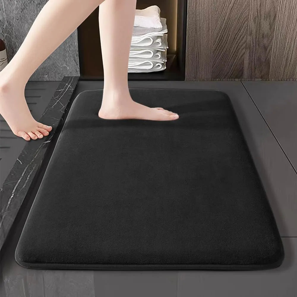 Ultra-Absorbent Cushioned Soft Velvet Non-Slip Bath Mat