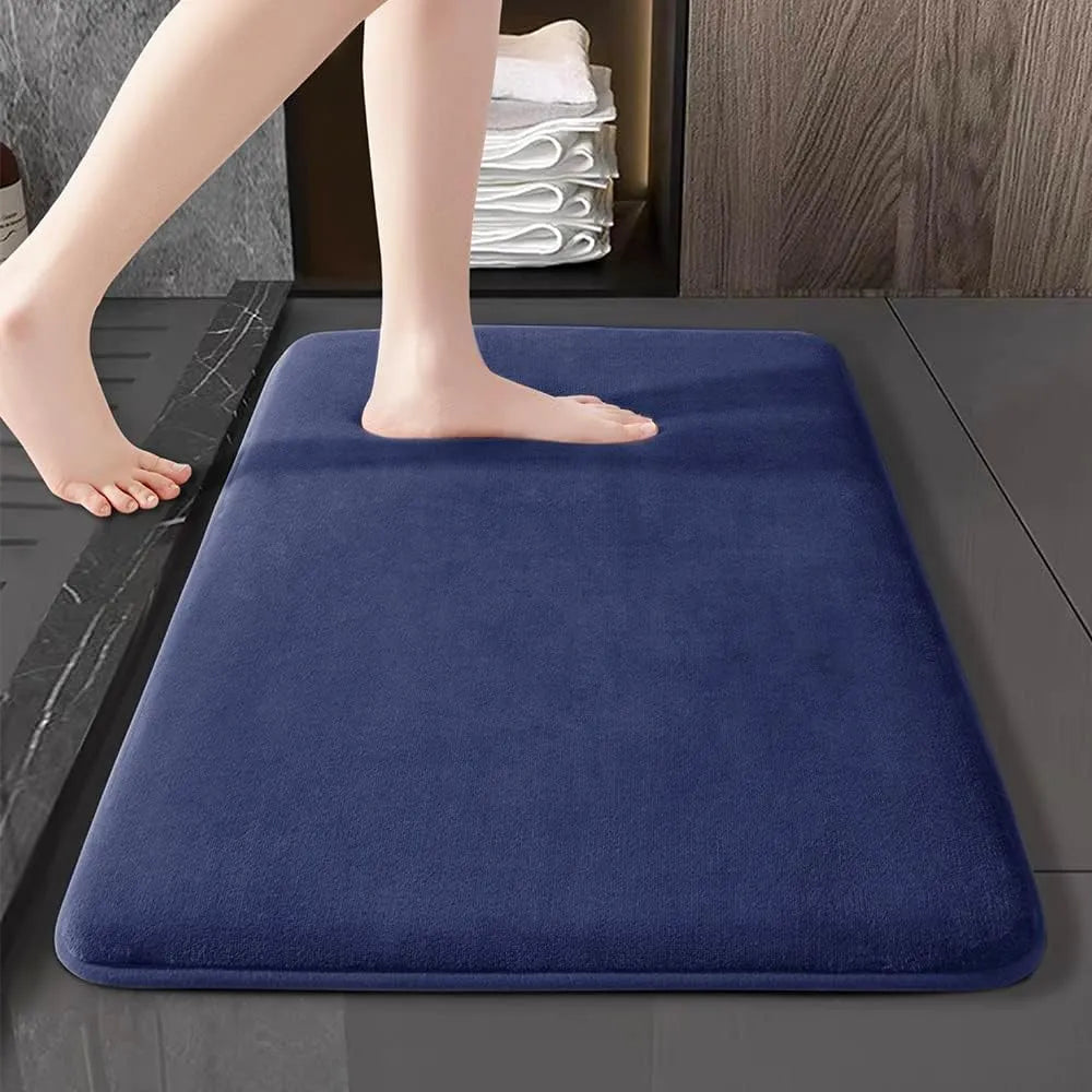 Ultra-Absorbent Cushioned Soft Velvet Non-Slip Bath Mat
