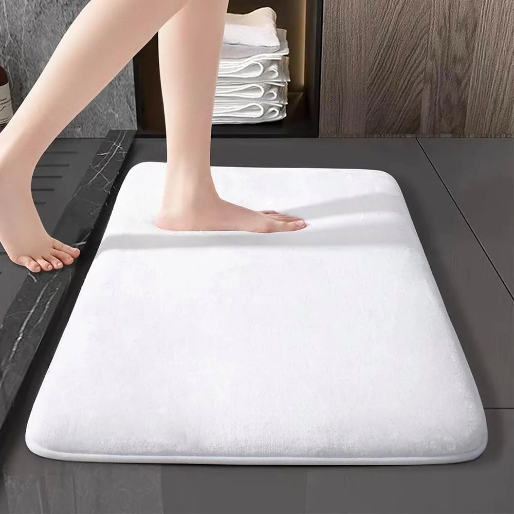 Ultra-Absorbent Cushioned Soft Velvet Non-Slip Bath Mat