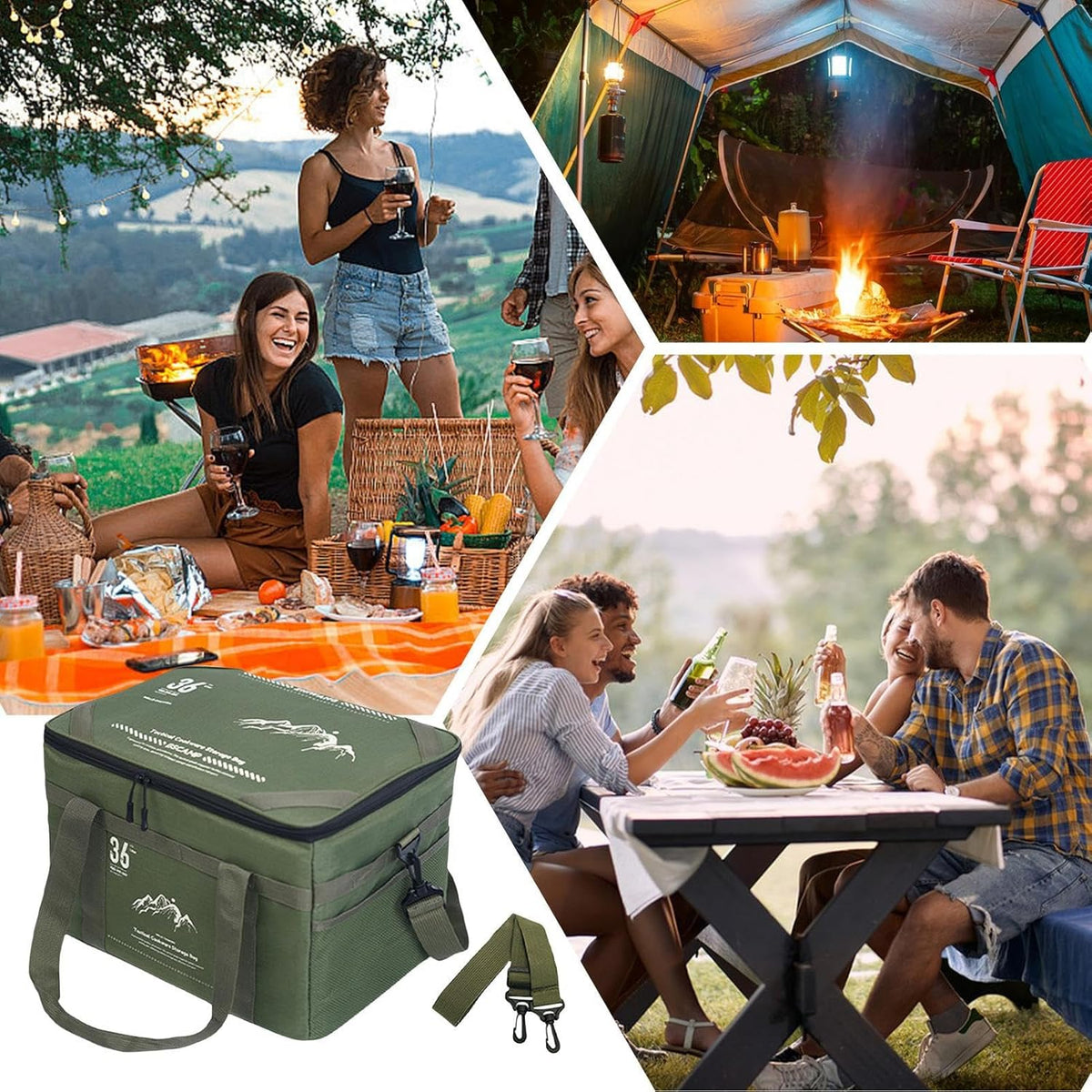 Unisex Camping Duffel Bag – Heavy-Duty Travel Bag with Table Top