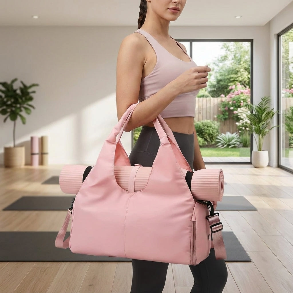 Unisex Water-Resistant Gym Bag with Shoe Compartment