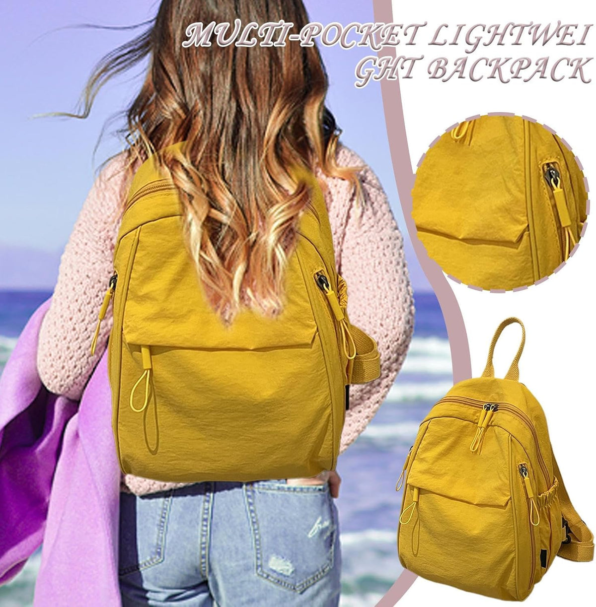 Unisex Waterproof Casual Multi-Pocket Backpack