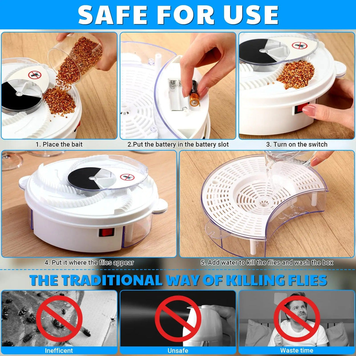 USB Electric Fly Trap - Quiet, Effective & Eco-Friendly