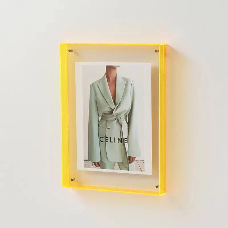 Vibrant Acrylic Display Frame – Contemporary Colorful Photo Holder