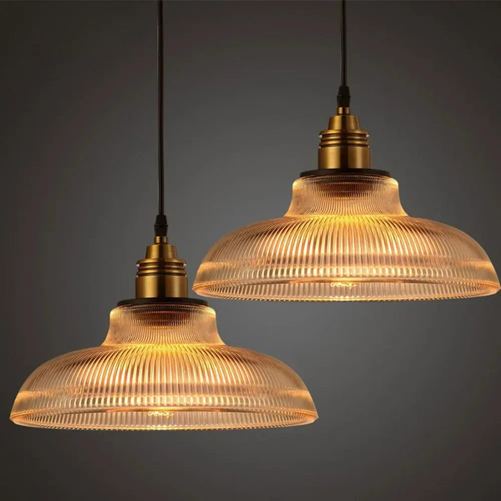 Vintage Scandinavian Glass Pendant Light