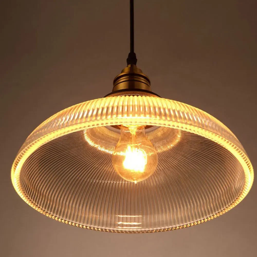 Vintage Scandinavian Glass Pendant Light