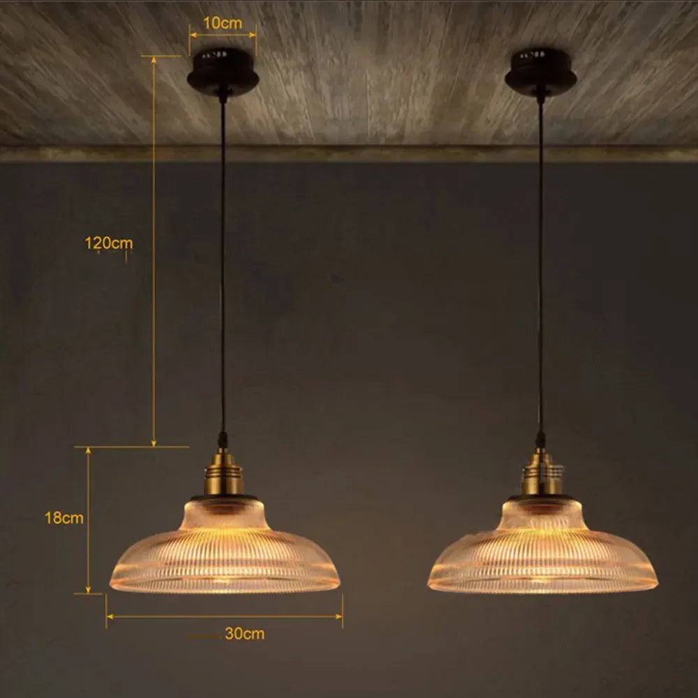 Vintage Scandinavian Glass Pendant Light