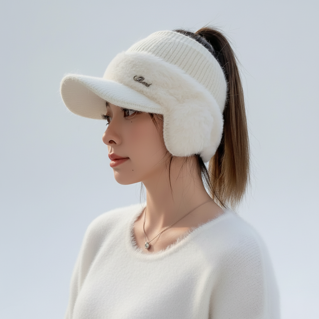 Visor Cap With Earflaps