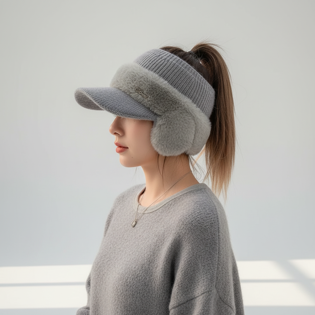 Visor Cap With Earflaps