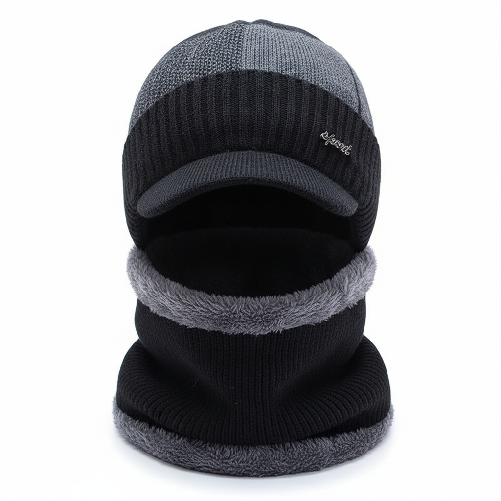 Warm Winter Beanie with Face Protection