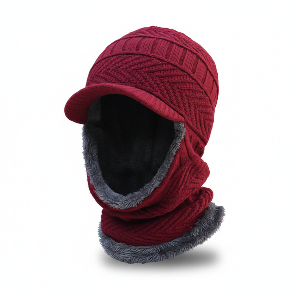 Warm Winter Beanie with Face Protection