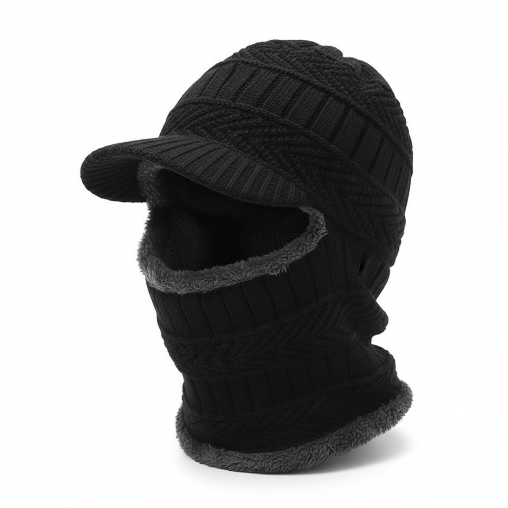Warm Winter Beanie with Face Protection