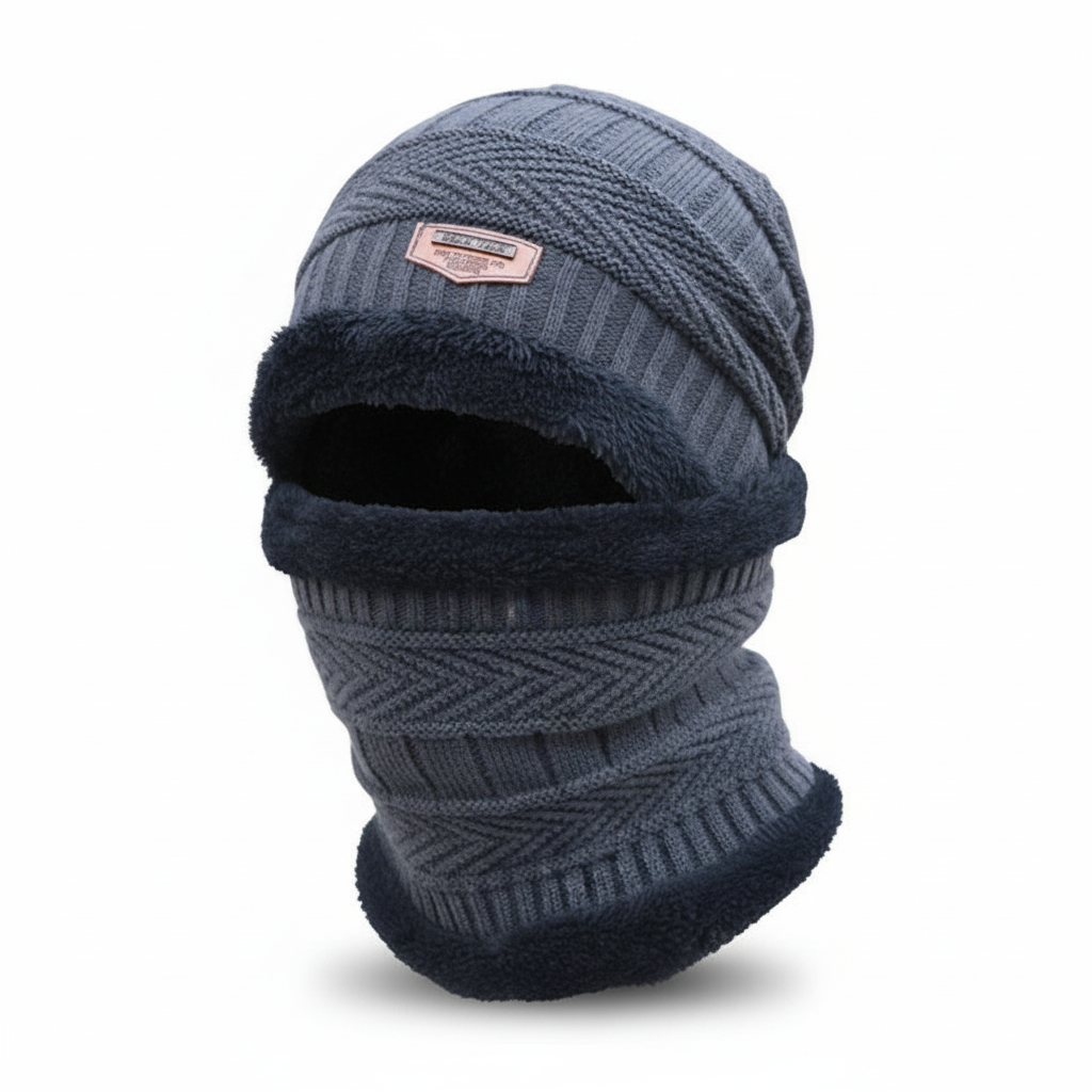 Warm Winter Beanie with Face Protection