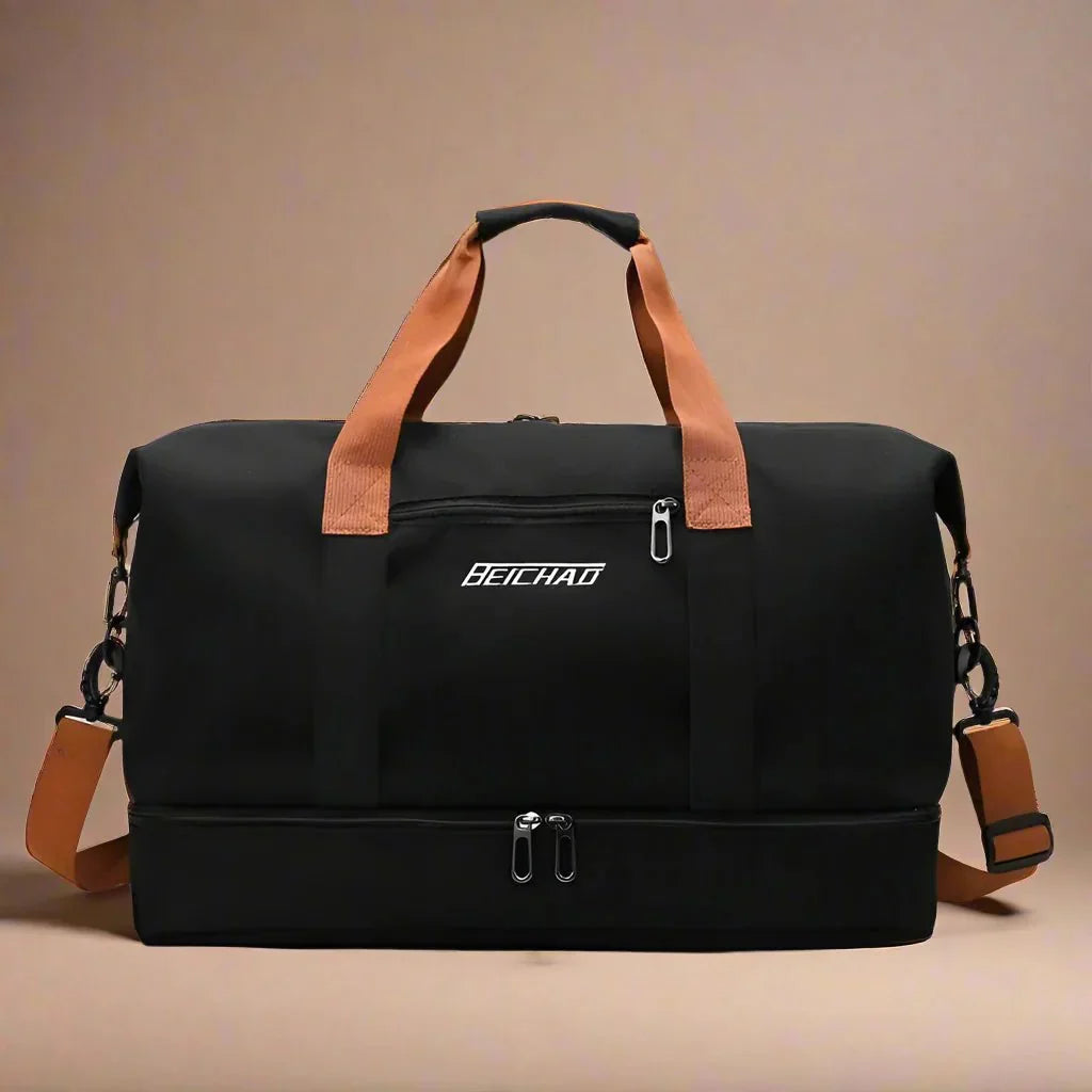 Waterproof Duffel Bag with Shoe Compartment & Dry-Wet Separation