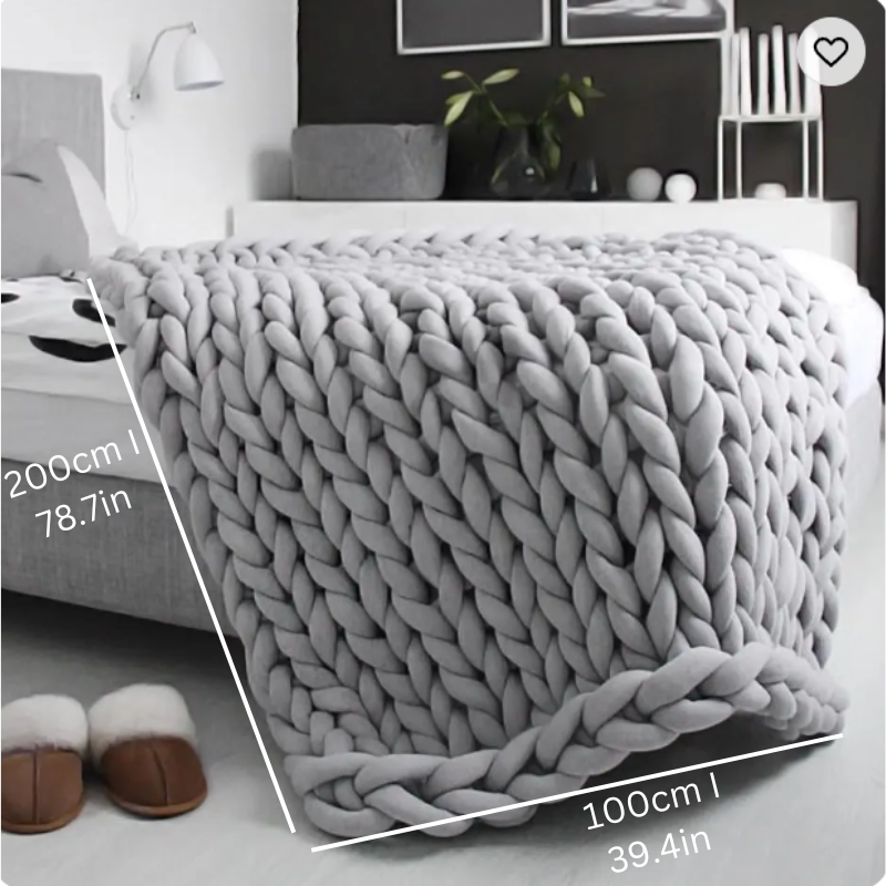 Weighted Organic Cotton Blanket - Breathable, Machine Washable & Ideal for Year-Round Comfort