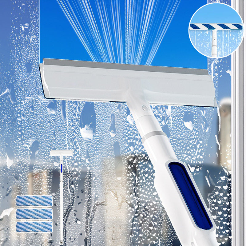 Window Cleaning Tool with Spray and Telescopic Pole