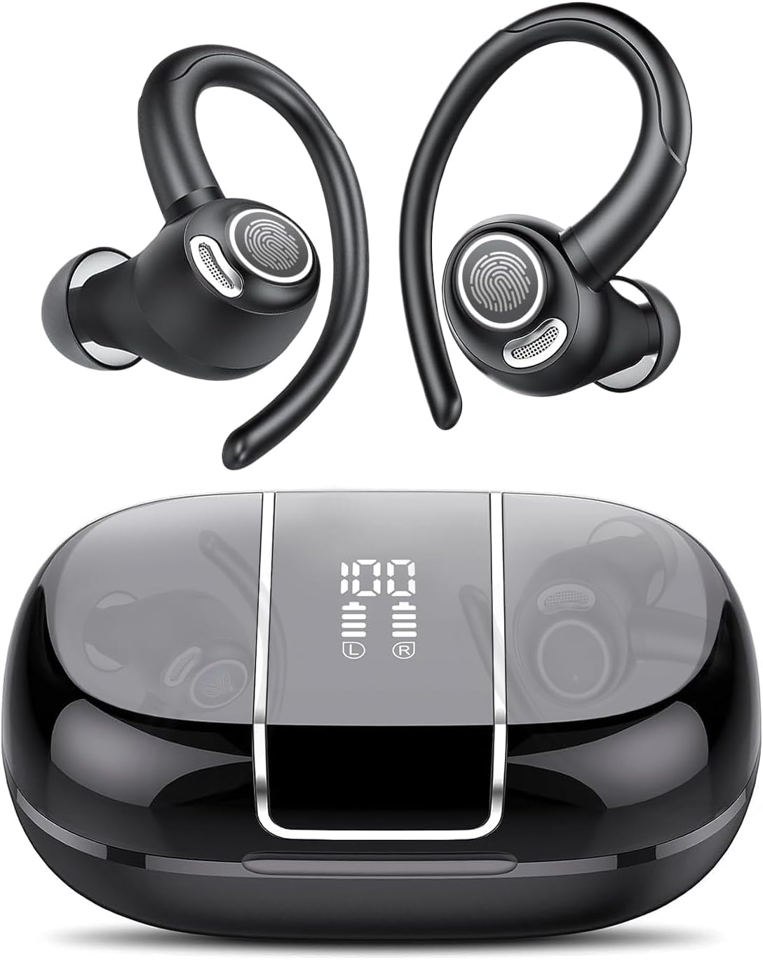 Wireless Bluetooth 5.3 Sports Earbuds with Noise Reduction and 48-Hour Playtime
