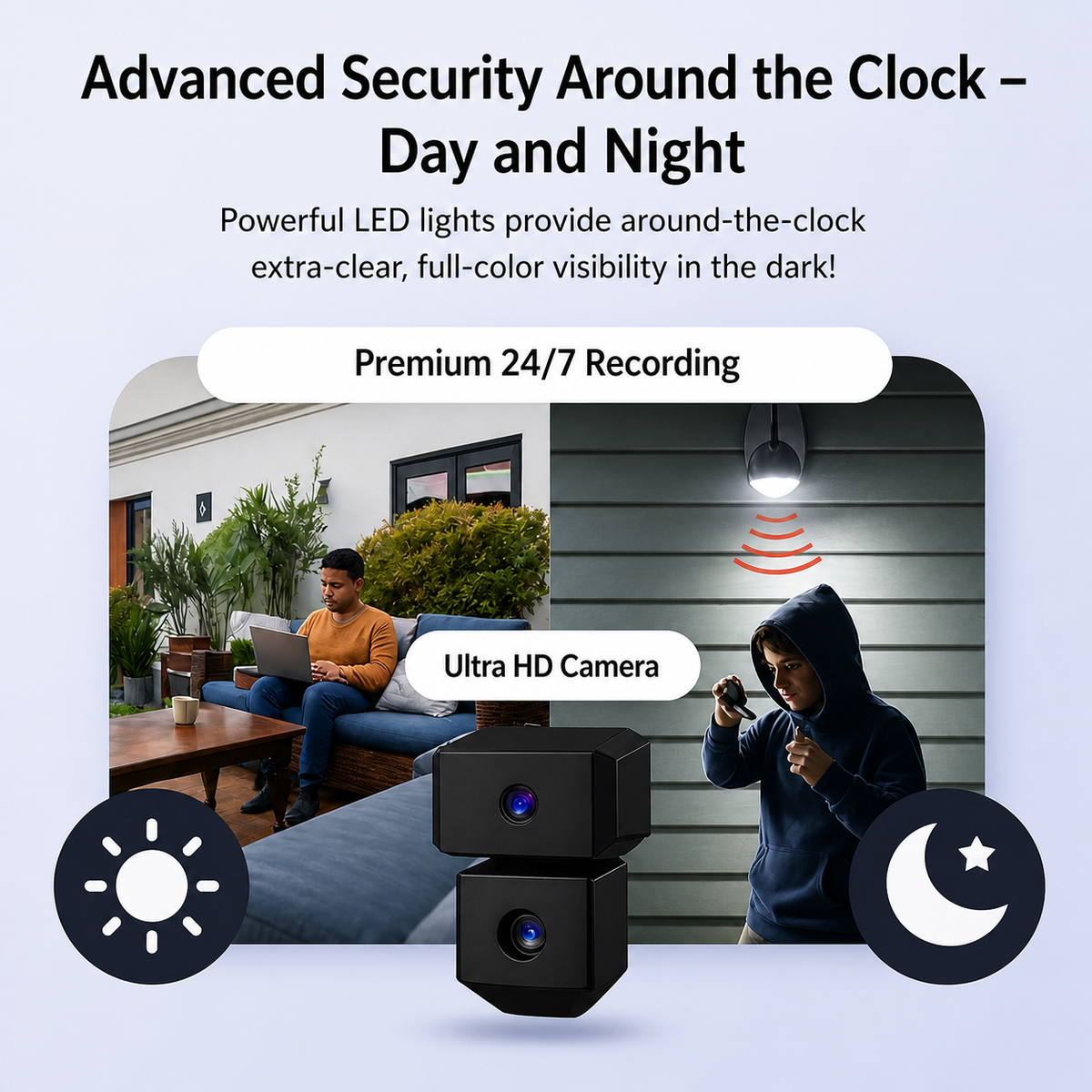 Wireless Security Camera with Solar & Battery Power and Colour Night Vision