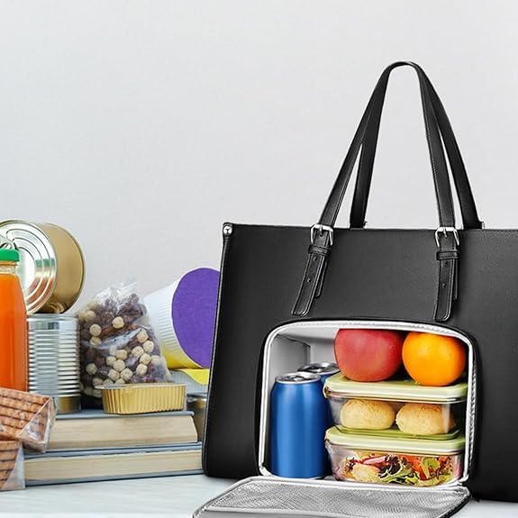 Women's 2-in-1 Waterproof Insulated Lunch Bag with Laptop Compartment