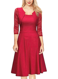 Women's A-Line Midi Dress with Bolero