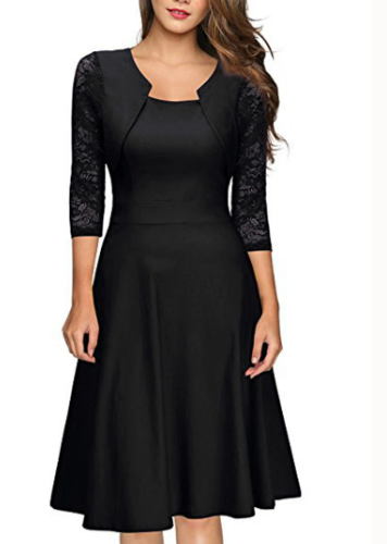 Women's A-Line Midi Dress with Bolero