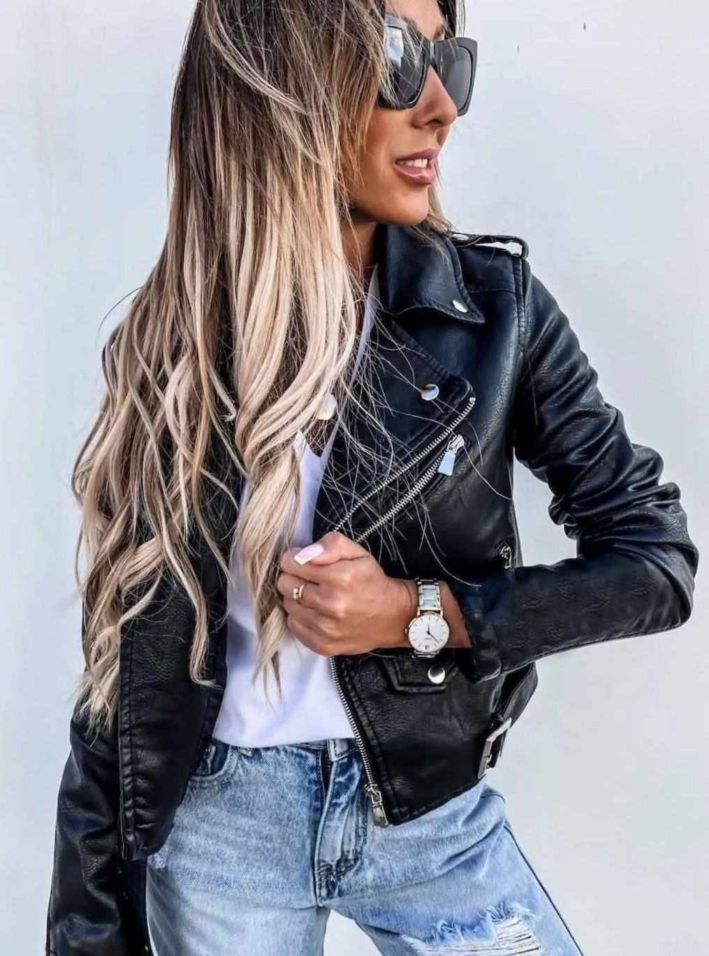 Women's Asymmetric Zip Moto Jacket