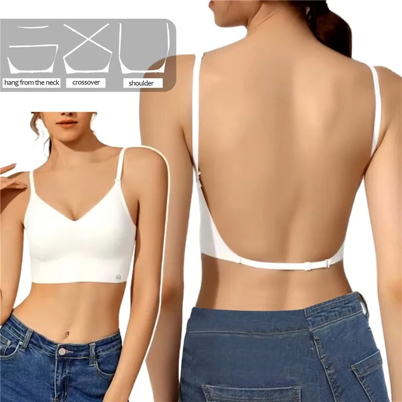 Women's Backless Push-Up Bra - Comfortable and Supportive