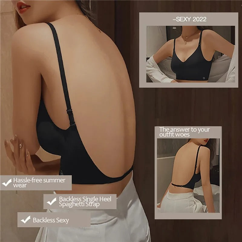 Women's Backless Push-Up Bra - Comfortable and Supportive