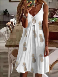 Women's Boho Summer Dress with Cheerful Print - Comfortable & Stylish