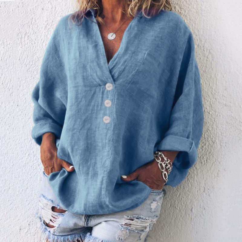 Women's Button-Down Long Sleeve Blouse