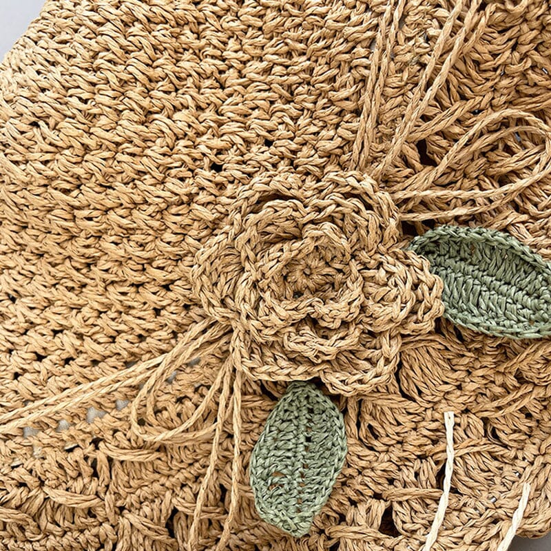 Women's Crochet Sun Hat with Ruffle Detail